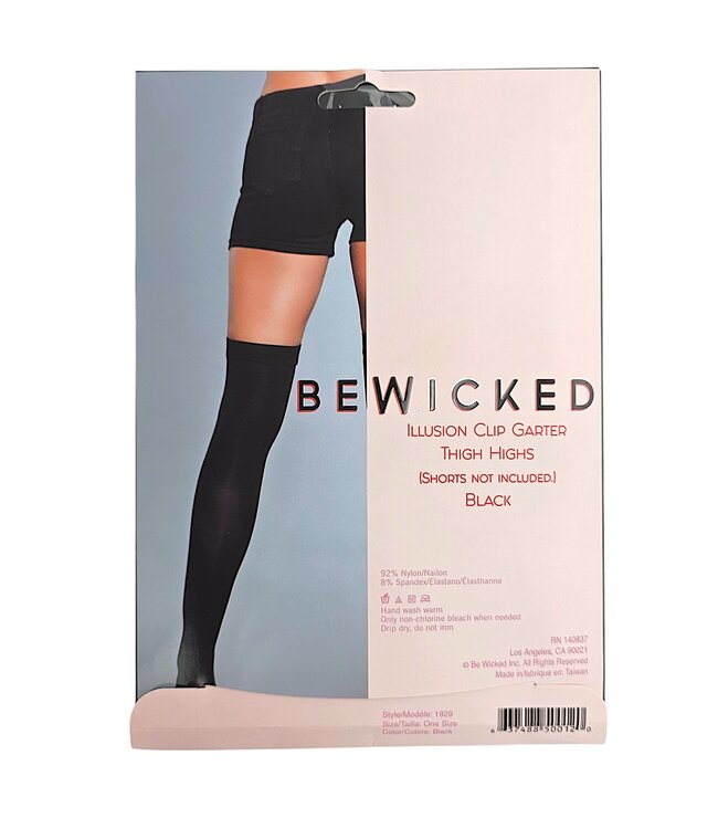 BeWicked Laser-Cut Dijhoge Kousen met Clip | Elegante Stijl voor Elke Gelegenheid