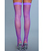 BeWicked Stijlvolle Nylon Fishnet Dijhoge Kousen met Stevige Band - Paars
