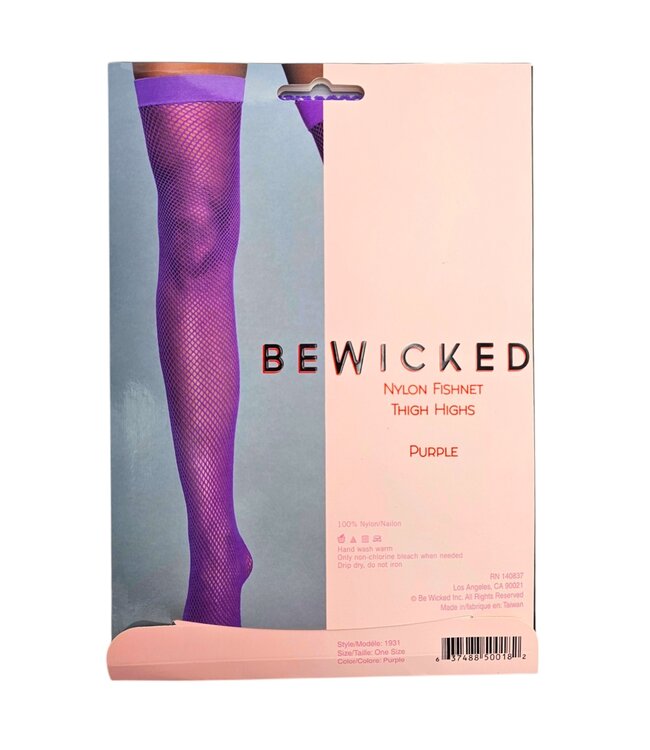 BeWicked Lila Nylon-Netzstrümpfe – Fester Bund & Stil für jeden Look