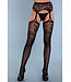 BeWicked Elegant Black Lace Thigh-High Stockings with Suspender Belt | Be Wicked