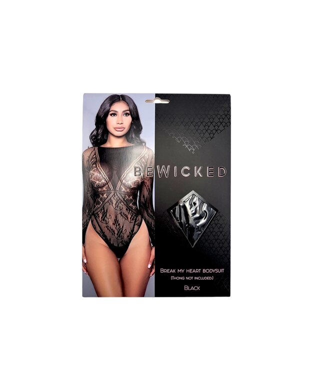 BeWicked Eleganter Spitzen-Bodysuit mit Herzmuster – Stilvolle Lingerie