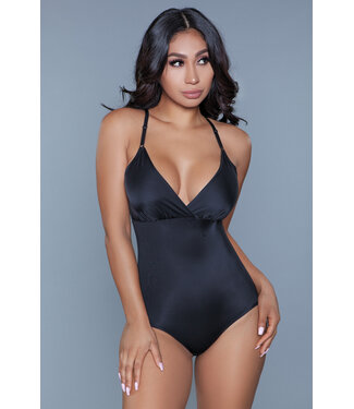BeWicked Schlanker Bodysuit Schwarz | Nahtlose Silhouette mit verstellbaren Trägern