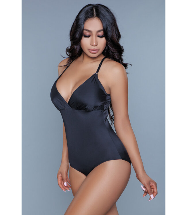 BeWicked Naadloze Slankmaker Bodysuit Zwart | Verstelbare Bandjes & V-hals 1X/2X