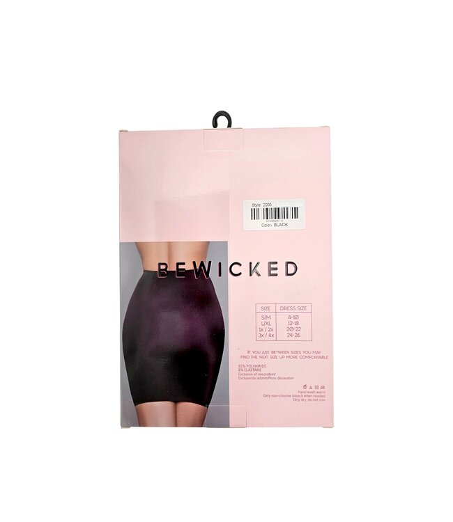 BeWicked Naadloze Shapewear Sliprok Zwart S/M - Comfort & Perfecte Pasvorm