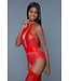 BeWicked Verleidelijke Red Ophelia Bodysuit met Luxe Satijn en Verstelbare Jarretels
