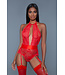 BeWicked Verleidelijke Rood Ophelia Bodysuit | Luxe Satijn & Verstelbare Jarretels