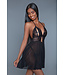 BeWicked Verleidelijke Cosette Babydoll Set Zwart M – Elegante Lingerie met Kant