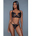 BeWicked Evangeline Lingerieset Zwart S/M – Luxe Mesh met Bloemdetails en Comfort