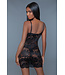 BeWicked Blaire Chemise Zwart L - Verfijnd Kant met Luxe Gouden Ritssluiting