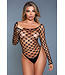 BeWicked Stoere Zwarte Bodysuit met Visnetdetails | Perfect voor Een Dappere Look