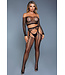 BeWicked Run The World Black Bodystocking Set - Seductive Off-Shoulder Style