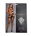 BeWicked Kleurrijke Bodystocking Set met Dijfhoge Kousen - Speelse Visnetstijl