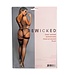 BeWicked Kurvenbetonendes Schwarz-Regenbogen Bodystocking Set mit Strümpfen