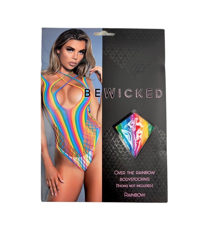 BeWicked Durf te Stralen met de Over the Rainbow Crisscross Bodystocking - Sexy en Stoer!
