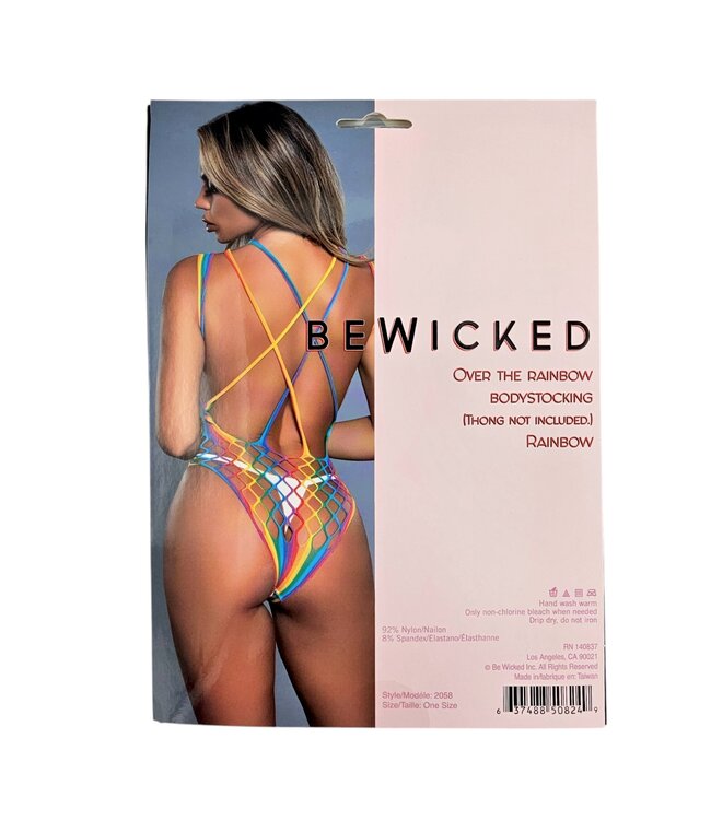 BeWicked Durf te Stralen met de Over the Rainbow Crisscross Bodystocking - Sexy en Stoer!