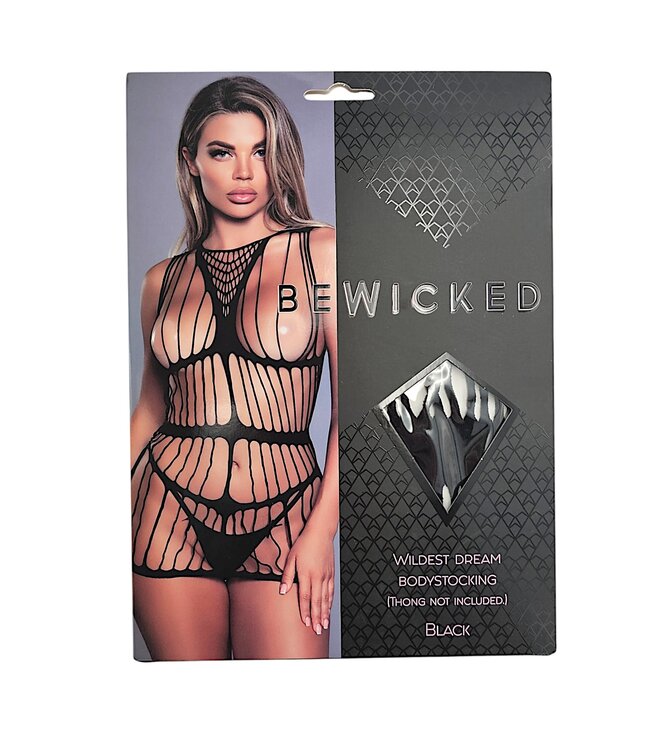 BeWicked Wildest Dream Black Bodystocking - Sleek Cut-Out Design by Bewicked