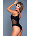 BeWicked Chic Rowen Zwempak XL Zwart | Elegante One-Shoulder met Mesh Detail