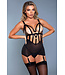 BeWicked Brooke Cami Jarretel Zwart - Sensuele Mesh met Verfijnde Details
