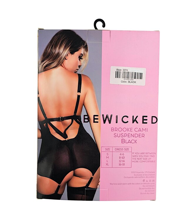 BeWicked Brooke Cami Jarretel Schwarz – Sinnliches Mesh mit Cut-Out-Details