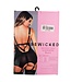 BeWicked Brooke Cami Jarretel Blk XL - Verleidelijke Mesh met Open Details en Comfort