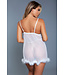 BeWicked Farah Babydoll Set S/M – Luxe Faux Fur & Mesh in White