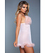 BeWicked Verleidelijke Farah Babydoll L/Xl Roze - Luxe Imitatiebont & Mesh Elegantie