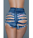 BeWicked Curves For Days High Waist Denim Shorts with Booty Cut-Out
