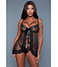 BeWicked Luxuriöses Emma Babydoll Set Schwarz – Satin & Spitze für Sinnlichkeit