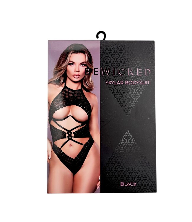 BeWicked Skylar Bodysuit Zwart | Verleidelijke Kanten Stijl met Open Rug