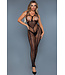BeWicked Seductive Black Sleeveless Bodystocking with Unique Cage Design