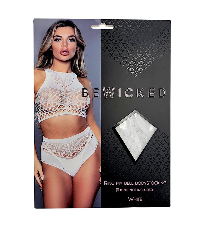 BeWicked Ring My Bell Plus Size Bodystocking - Elegant White Set for Occasions