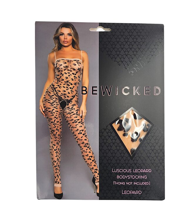 BeWicked Luscious Leopard Bodystocking - Bold Animal Print for Evening Passion