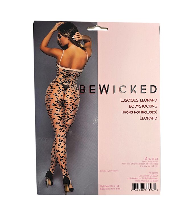 BeWicked Luscious Leopard Bodystocking - Bold Animal Print for Evening Passion