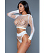 BeWicked Verleidelijke Play With Me Bodystocking Wit – Speelse Visnetlook & Braziliaans