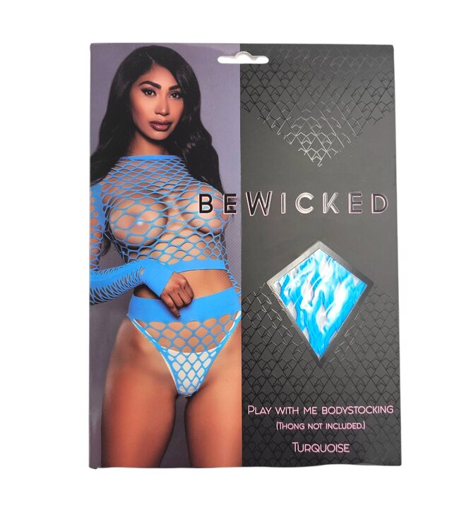 BeWicked Turquoise Play With Me Bodystocking | Elegant Fishnet Seduction