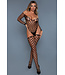 BeWicked Verführerischer Netz-Bodysuit & Strümpfe Set – Schwarz & Kühn