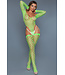 BeWicked Verleidelijke Visnet Bodysuit met Off Shoulder en Kousen in Groen