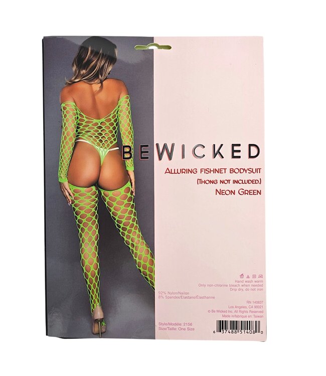 BeWicked Eleganter Netz-Bodysuit mit Strümpfen – Verführerisches Grün