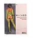BeWicked Verleidelijke Visnet Bodysuit met Off Shoulder en Kousen in Groen
