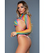 BeWicked Dream In Colours 3-Piece Lingerie Set - Fishnet Top, Bra & Thong