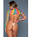 BeWicked Dream In Colours 3-Piece Lingerie Set - Fishnet Top, Bra & Thong