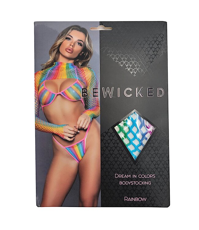 BeWicked Speelse 3-Delige Lingerieset met Visnet Crop Top en Halter Bh
