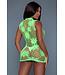 BeWicked Nothing To Lose Mini Dress | Elegant Green Floral & Mesh Design