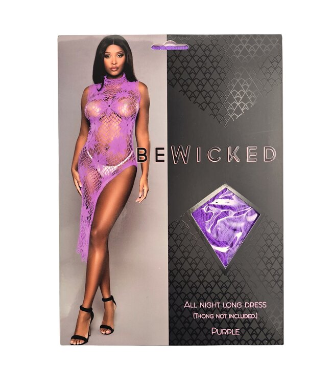 BeWicked All Night Long Lila Blumenkleid | Sexy, Ärmellos mit Seitenschlitz