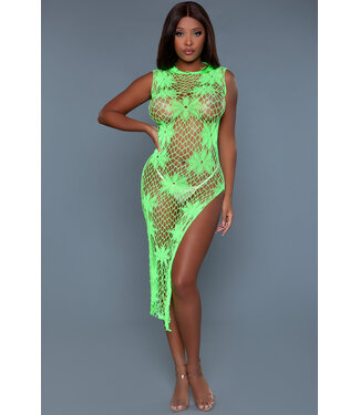 BeWicked All Night Long Green Floral Dress | Seductive Sleeveless Style