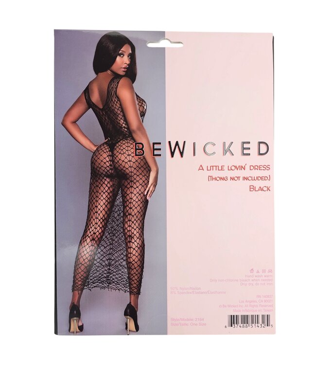 BeWicked Elegant Be Wicked Maxi Jurk met Visnetpatroon – Mouwloos en Comfy Zwart