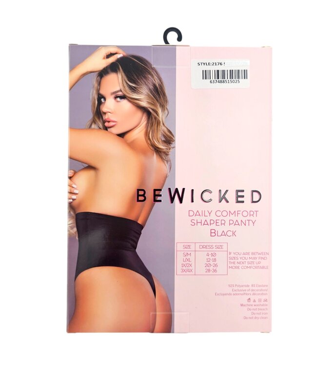BeWicked Nahtlose Shaper-Strumpfhose Schwarz 1X/2X mit hoher Taille und Bauchkontrolle