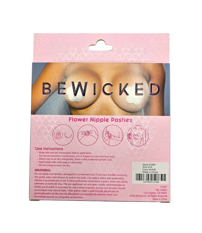 BeWicked Blumenförmige Nippelpasties mit Spitze – 3 Paar, selbstklebend
