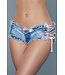 BeWicked Trendy Low Waist Distressed Blue Shorts with Adjustable Laces