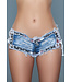BeWicked Unieke Slay It Lage Taille Shorts Blauw - Trendy met Veters en Versleten Look